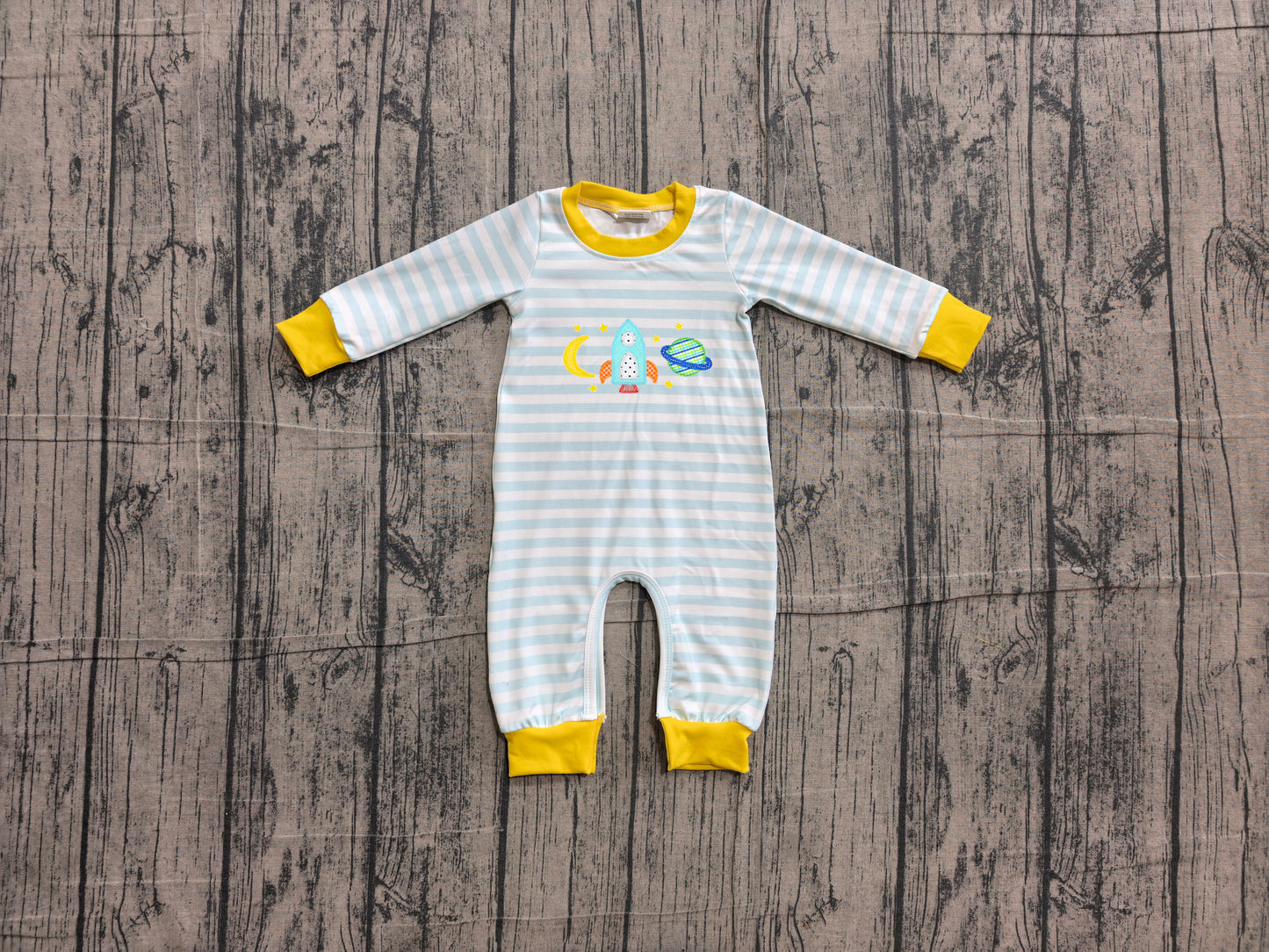 Toddle baby boy long sleeve embroidery romper preorder