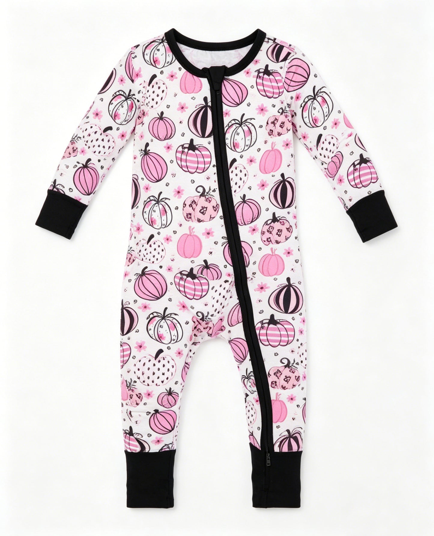 Toddle baby long sleeve pink pumpkin romper preorder