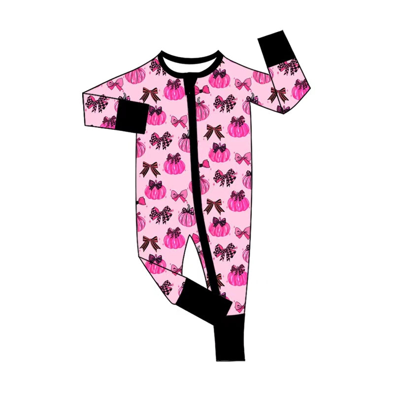 Toddle baby long sleeve fall pumpkin romper preorder