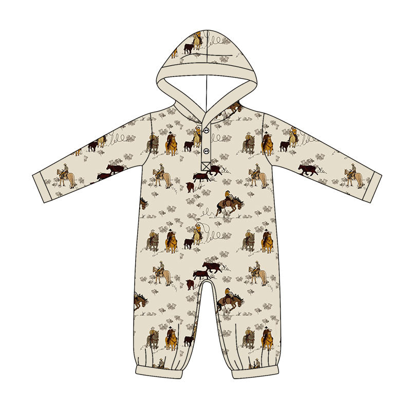 Toddle baby boy long sleeve western rodeo romper preorder