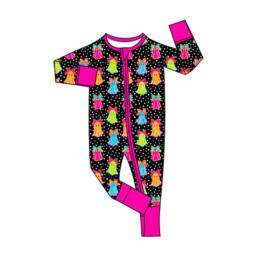Toddle baby girl Halloween ghost long sleeve zip romper preorder