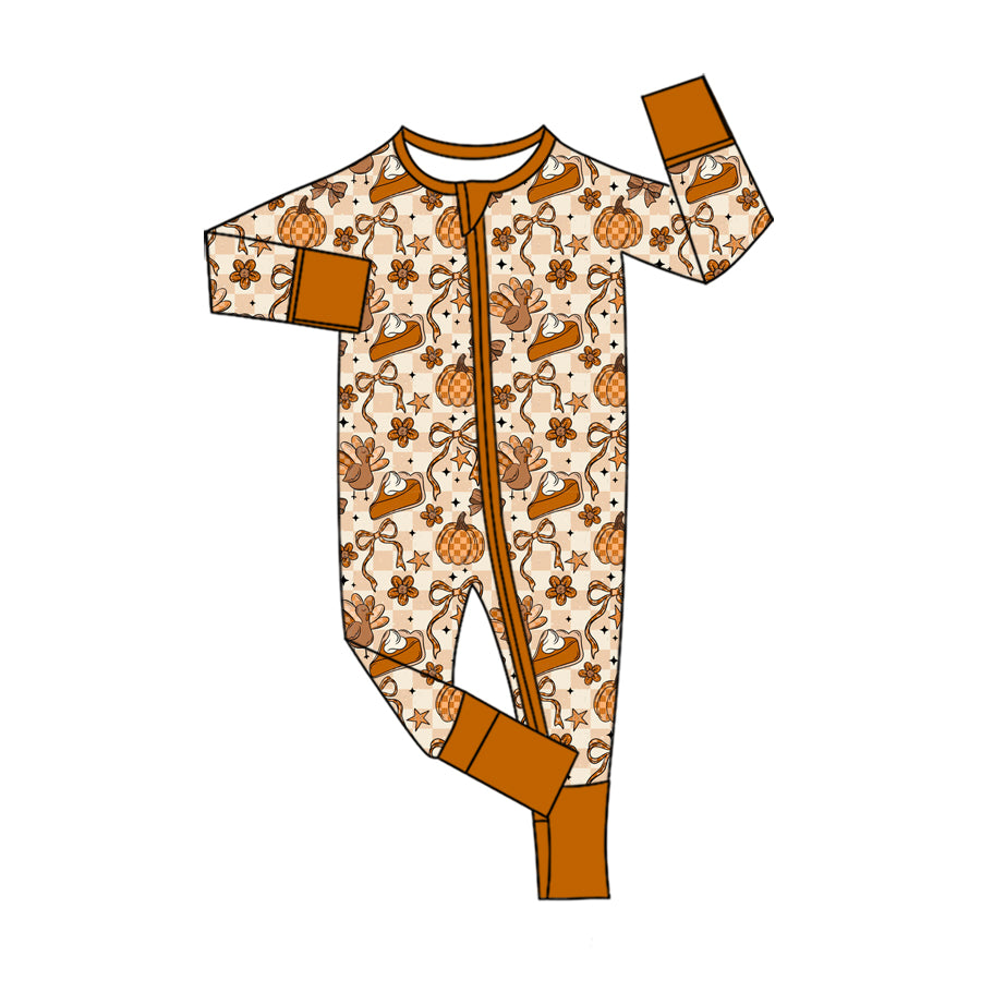 Toddle baby boy long sleeve thanksgiving turkey design romper preorder