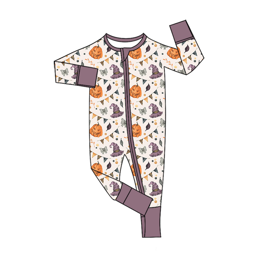 Toddle baby boy long sleeve Halloween pumpkin design romper preorder