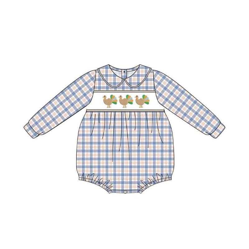 Toddle baby boy long sleeve Thanksgiving turkey design romper preorder