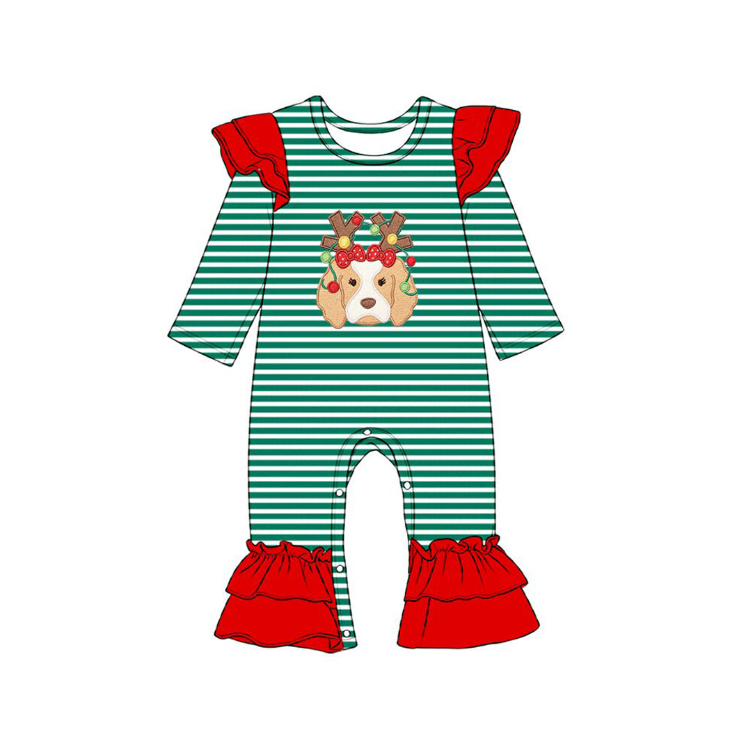 Toddle baby girl Christmas deer dog design romper preorder