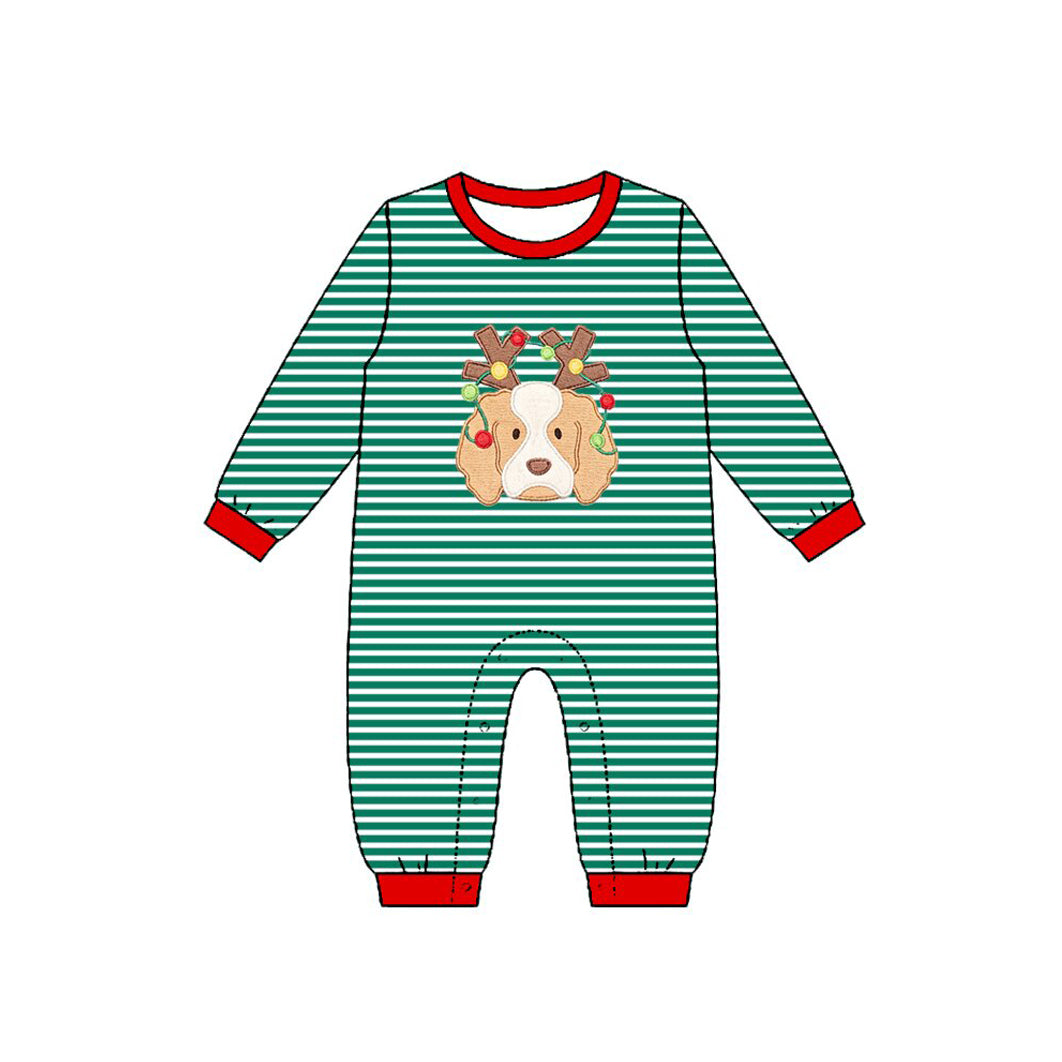 Toddle baby boy Christmas deer dog design romper preorder