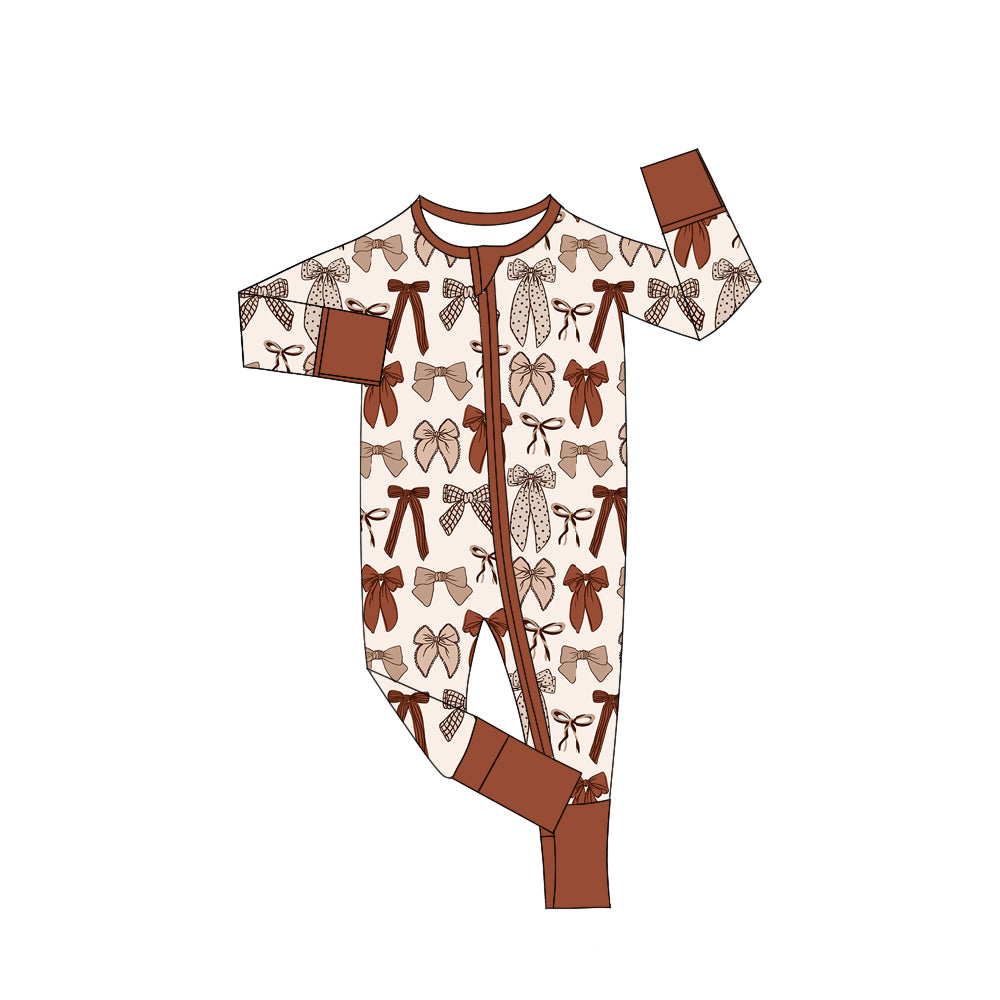Toddle baby girl long sleeve bwo design zip romper preorder