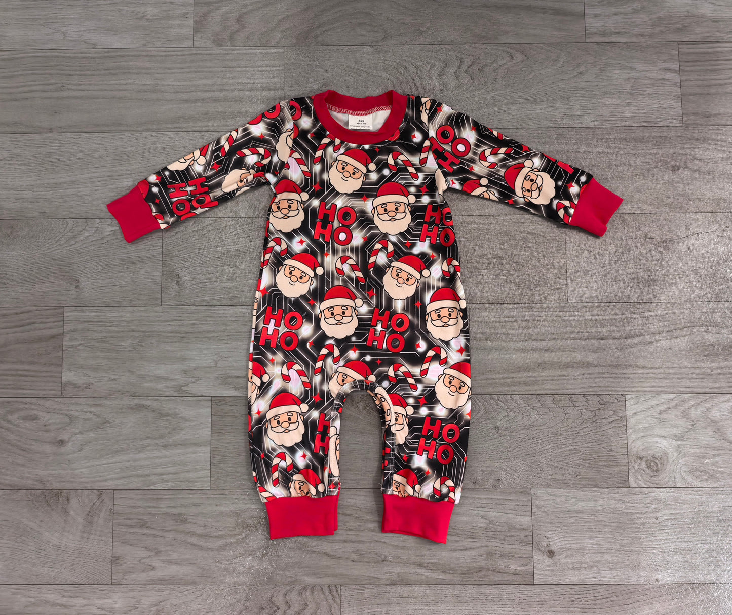 Toddle baby girl long sleeve christmas santa romper preorder