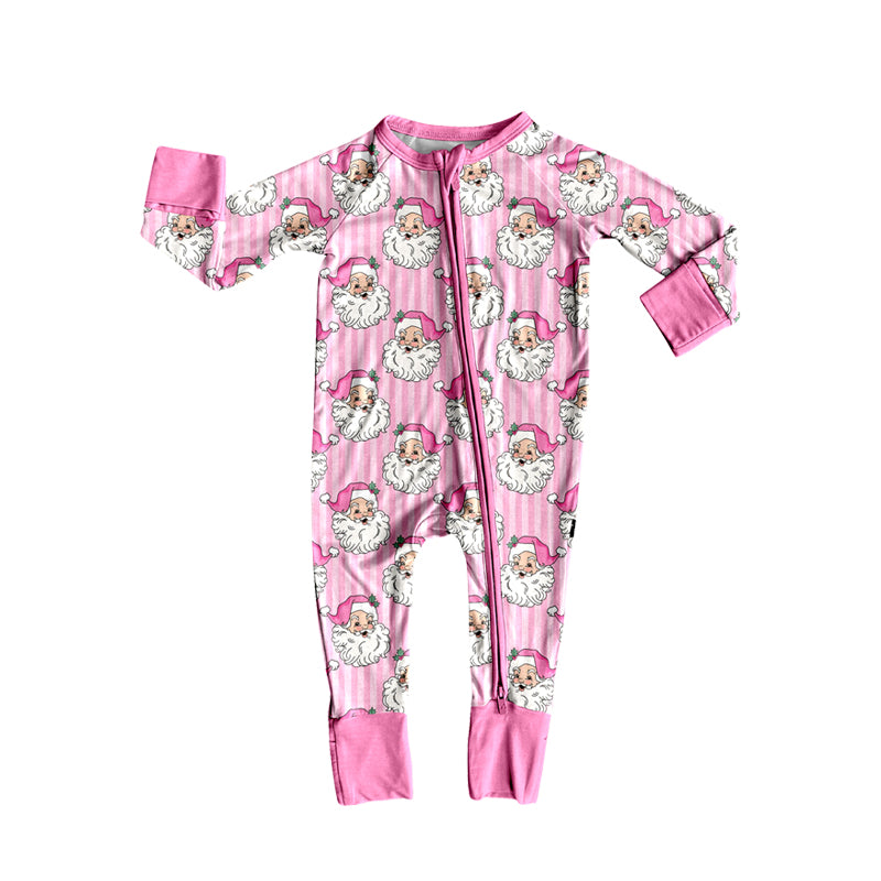 Toddle baby long sleeve Christmas santa claus print zip romper preorder
