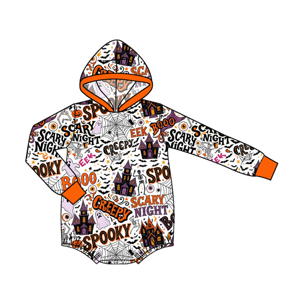 Toddle baby long sleeve halloween spooky boo romper preorder
