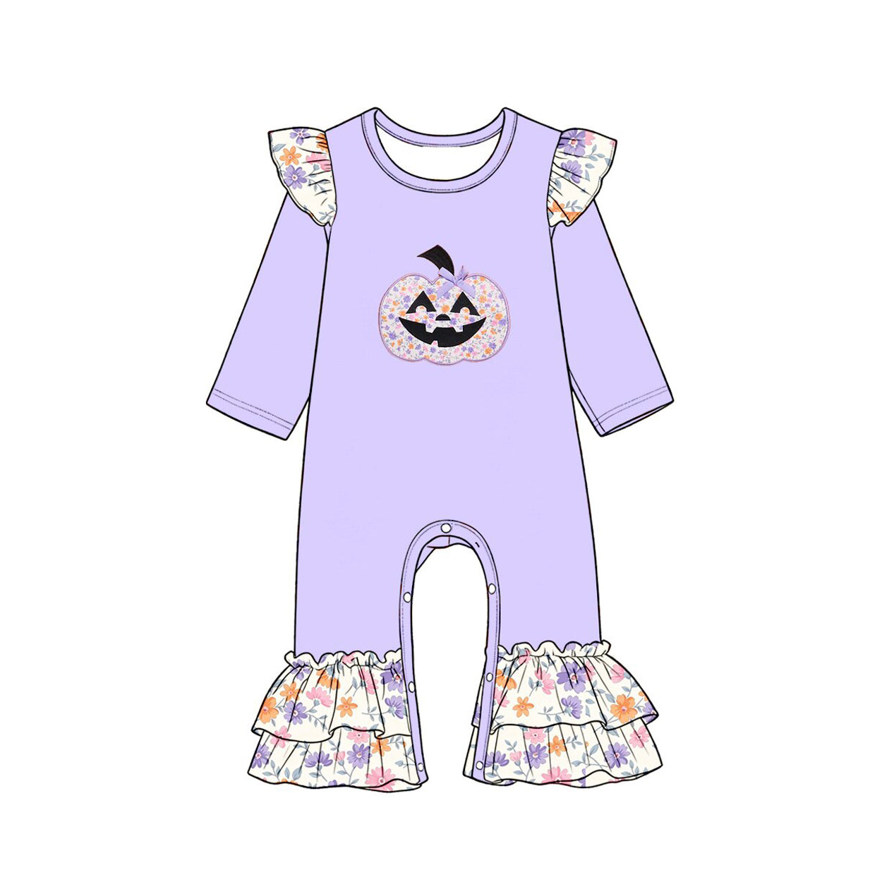 Toddle baby girl Halloween pumpkin romper preorder