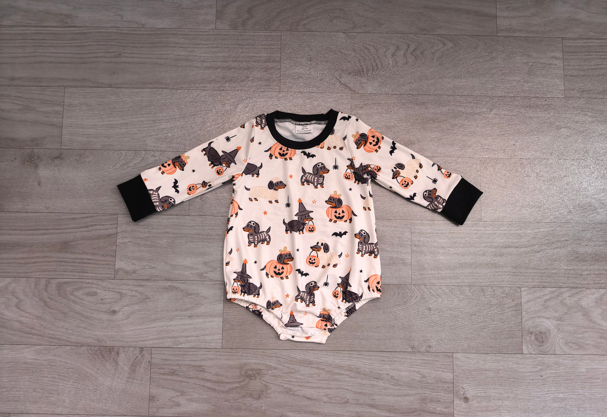 Toddle baby long sleeve halloween pumpkin romper preorder