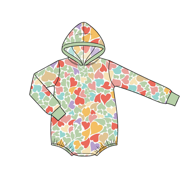Toddle baby long sleeve valentines camo heart print romper preorder