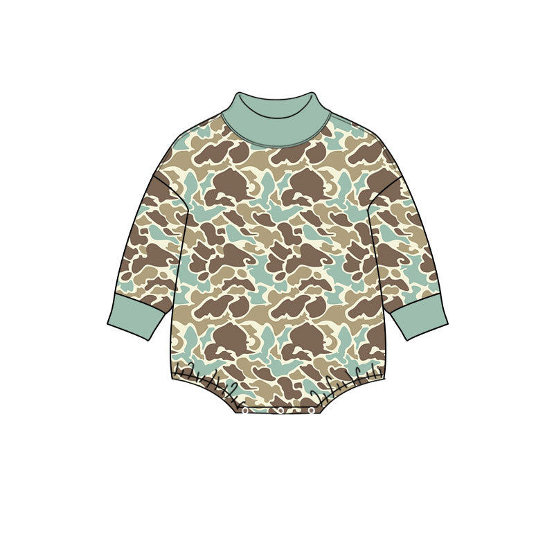 Toddle baby long sleeve khaki camo print romper preorder