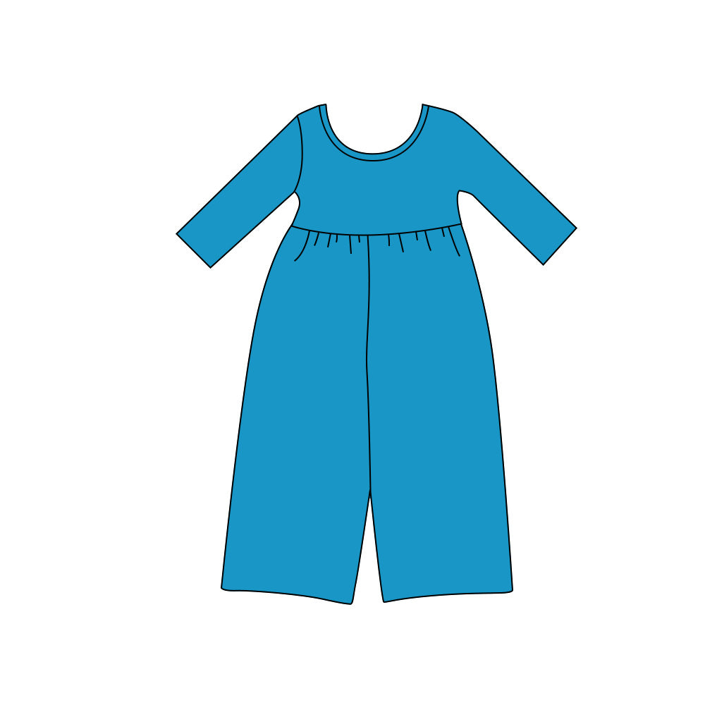 Toddle girls solid color dark blue jumpsuit preorder