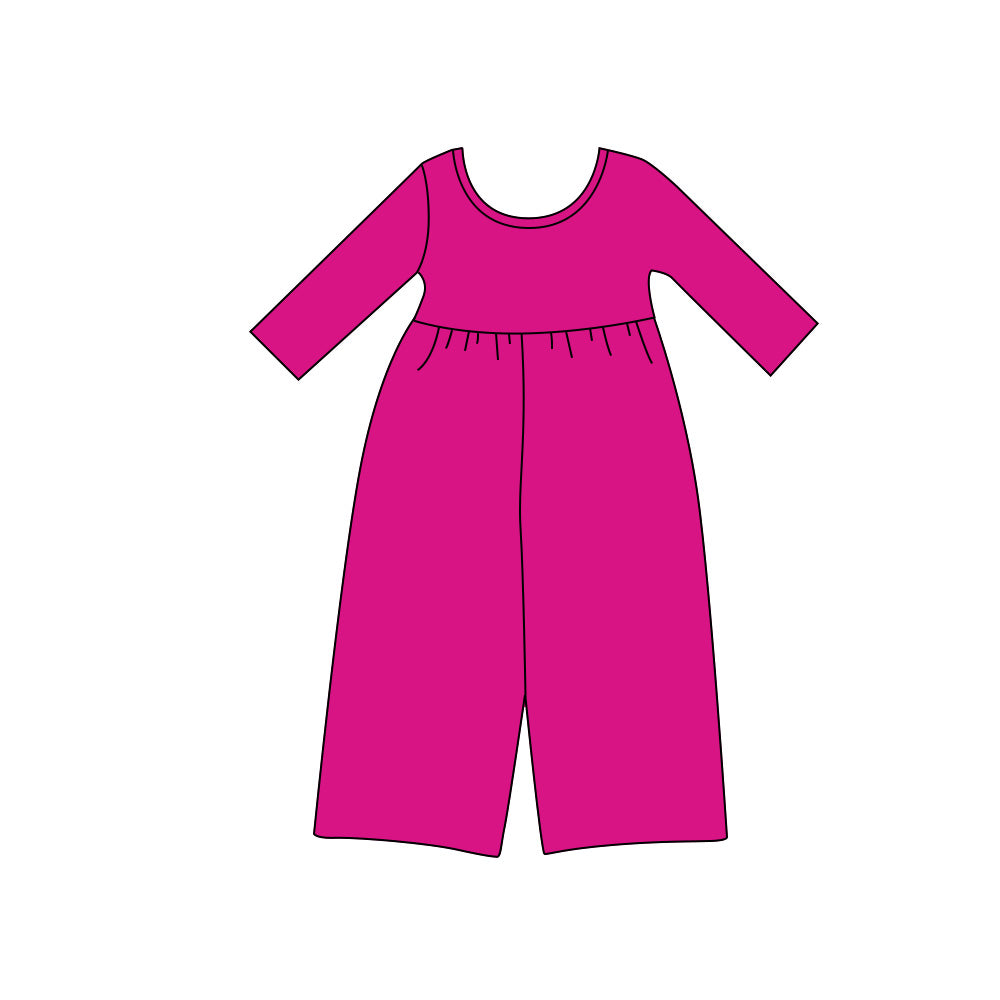 Toddle girls solid color hot pink jumpsuit preorder