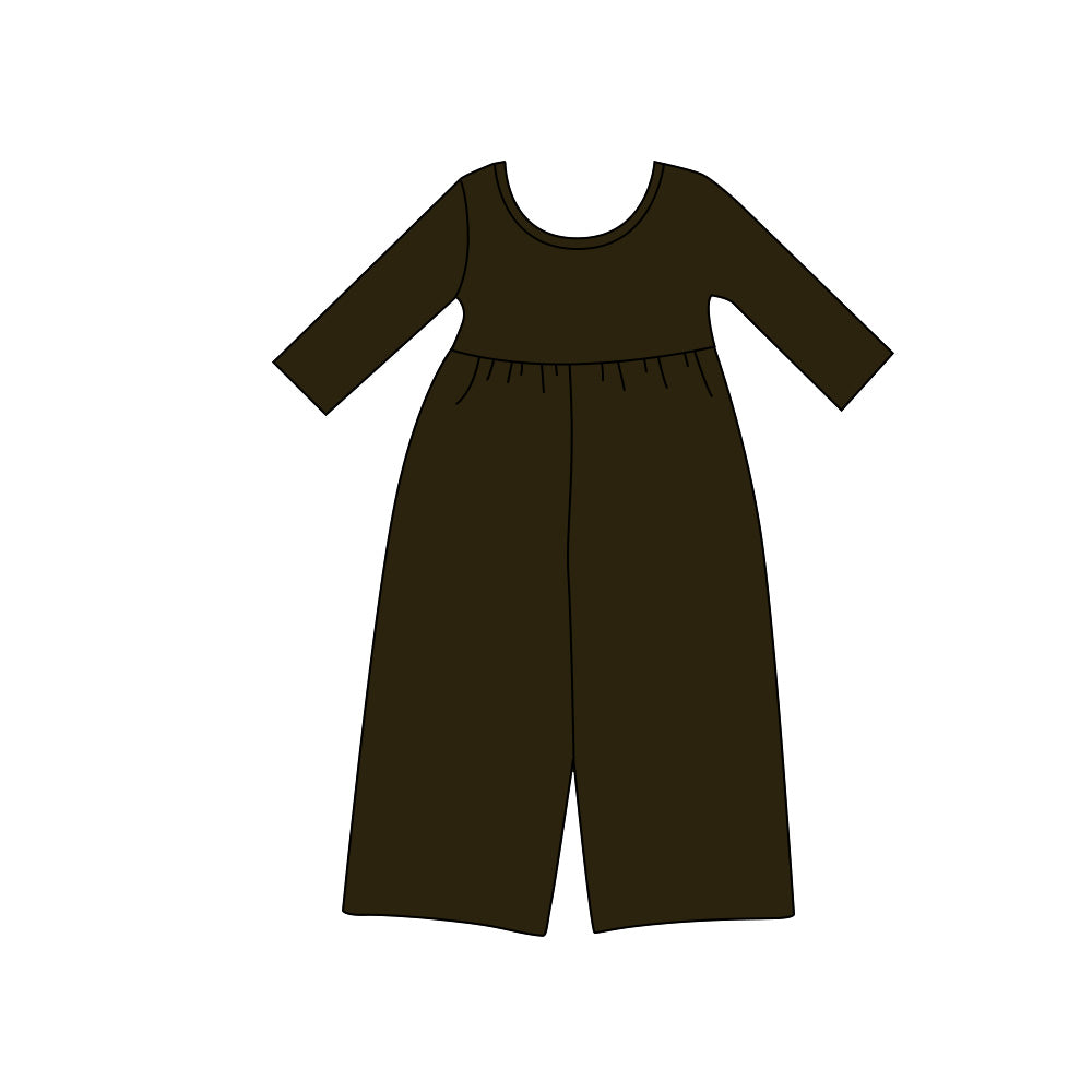 Toddle girls solid color brown jumpsuit preorder