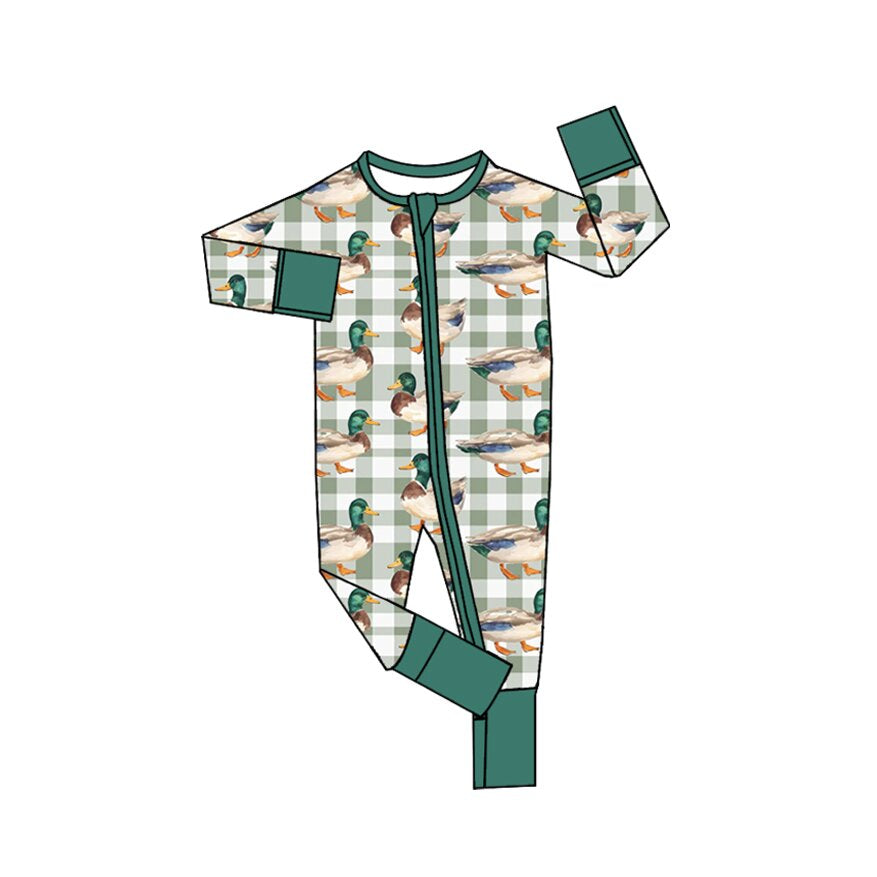 Mallard duck toddle baby long sleeve zip romper preorder