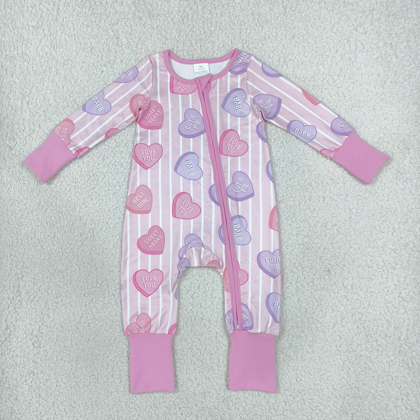 Valentines heart toddle baby boy long sleeve romper