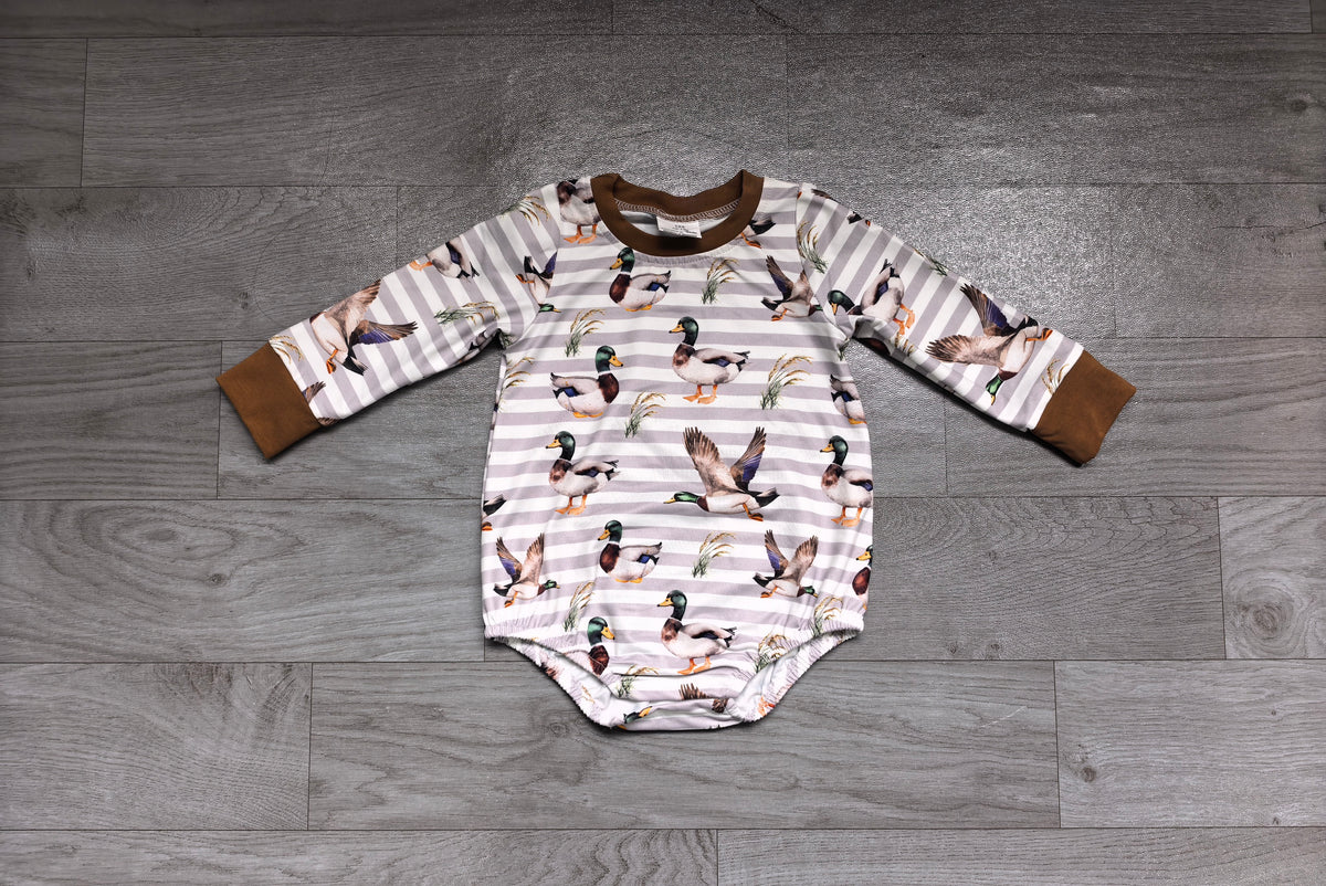 Duck print toddle baby boy long sleeve romper preorder