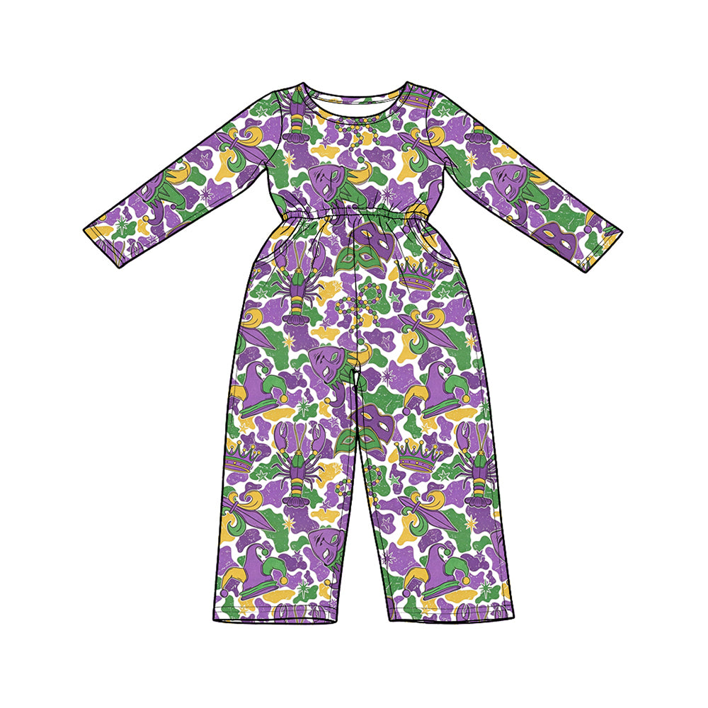 Toddle girls Mardi Gras jumpsuit preorder