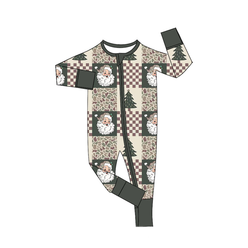 Christmas santa claus print toddle baby long sleeve romper preorder