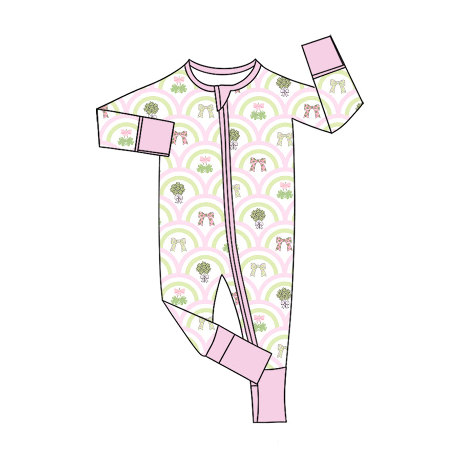 Saint Patrick's Day print toddle baby long sleeve romper preorder