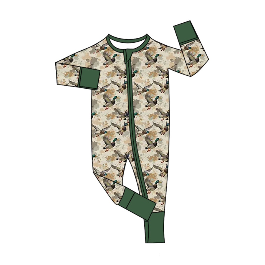 Mallard duck camo print toddle baby long sleeve romper preorder