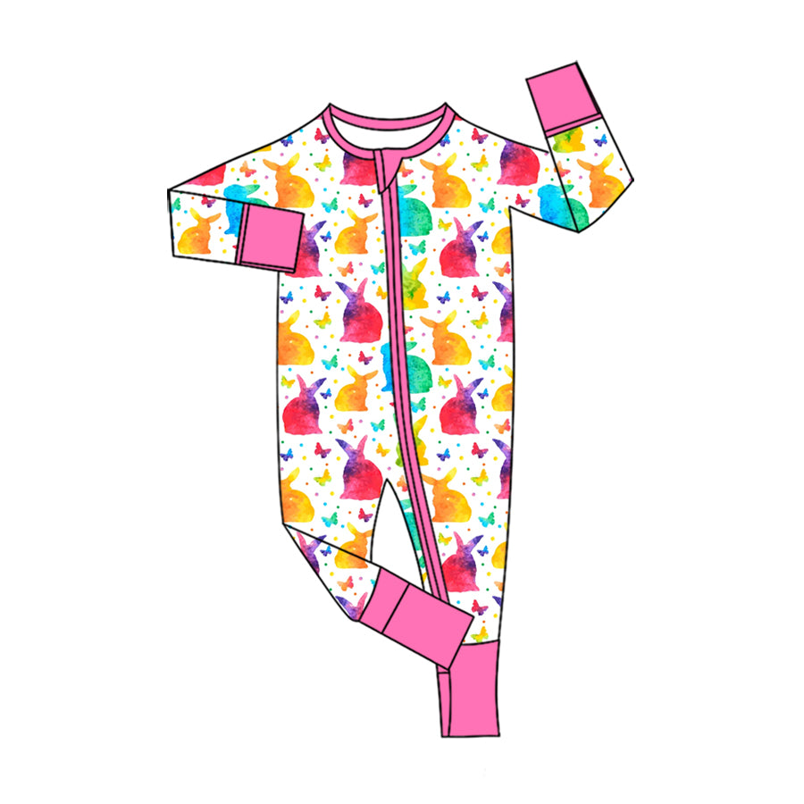 Easter bunny print toddle baby long sleeve romper preorder