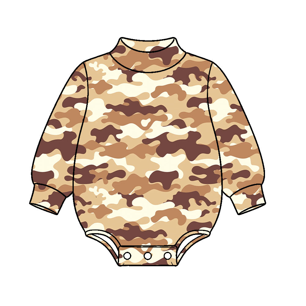 Camo print toddle baby long sleeve romper preorder