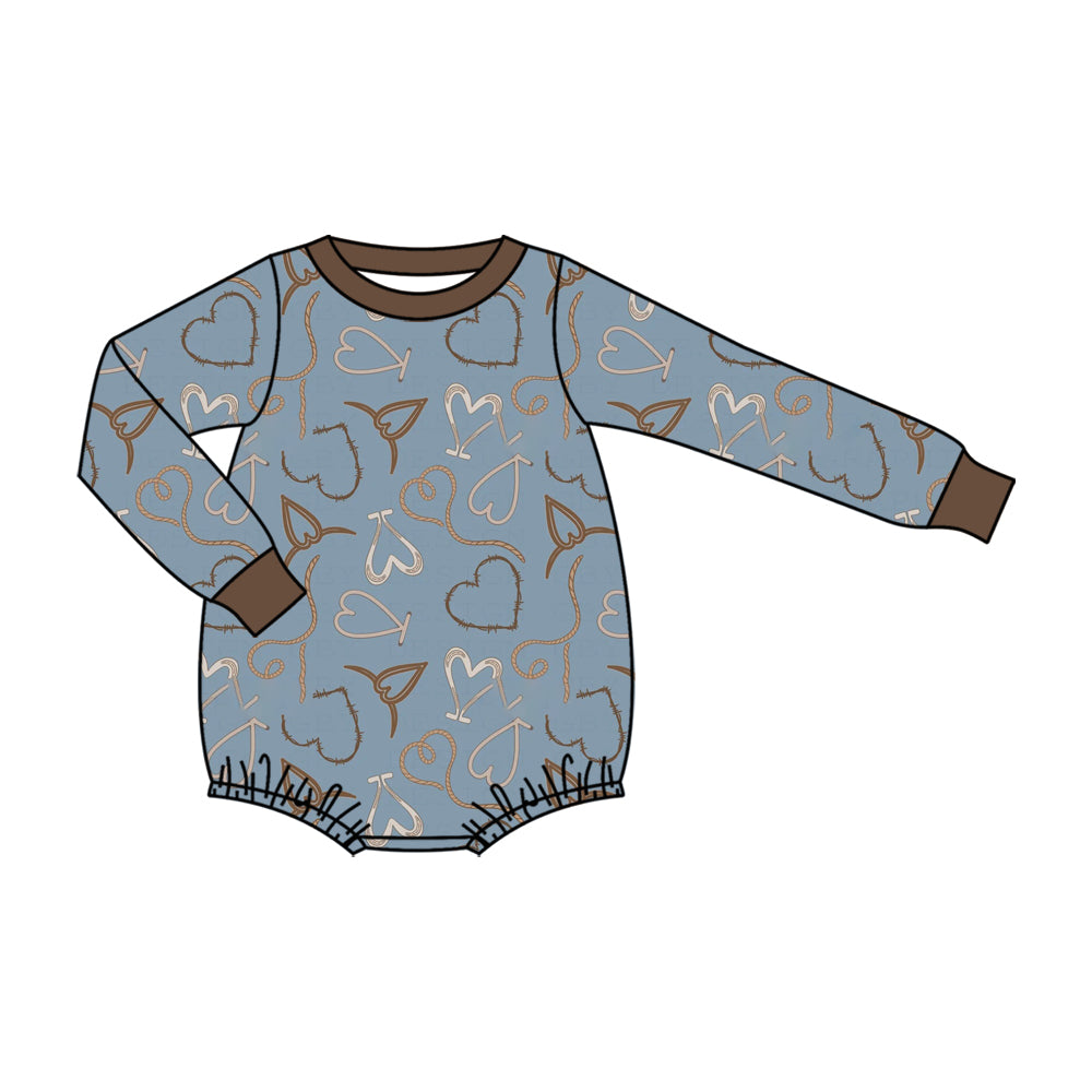 Western cowboy print toddle baby long sleeve romper preorder