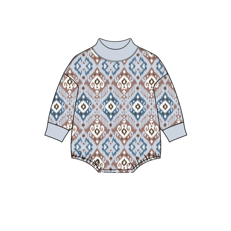 Western aztec toddle baby long sleeve romper preorder