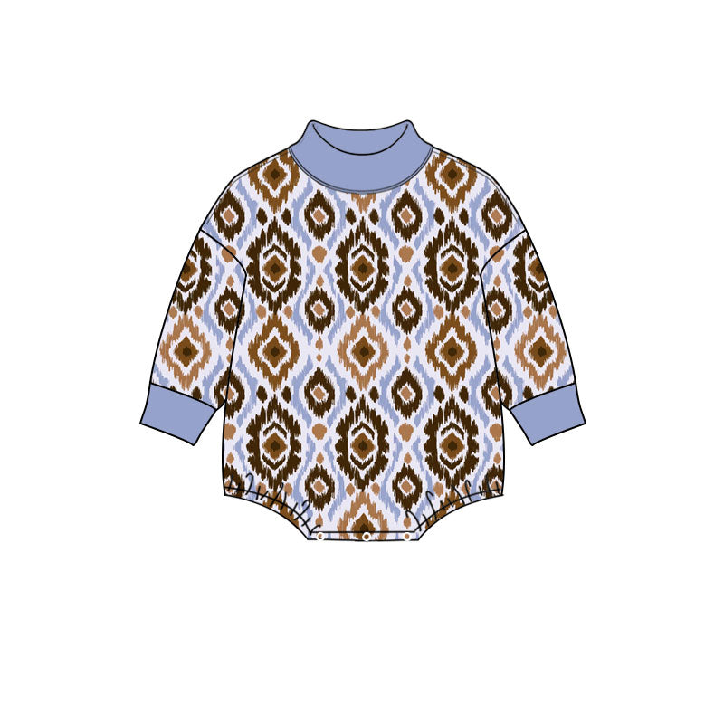 Western aztec toddle baby long sleeve romper preorder