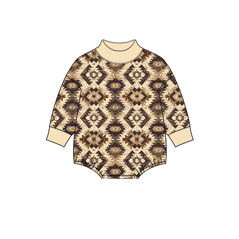 Western aztec toddle baby long sleeve romper preorder