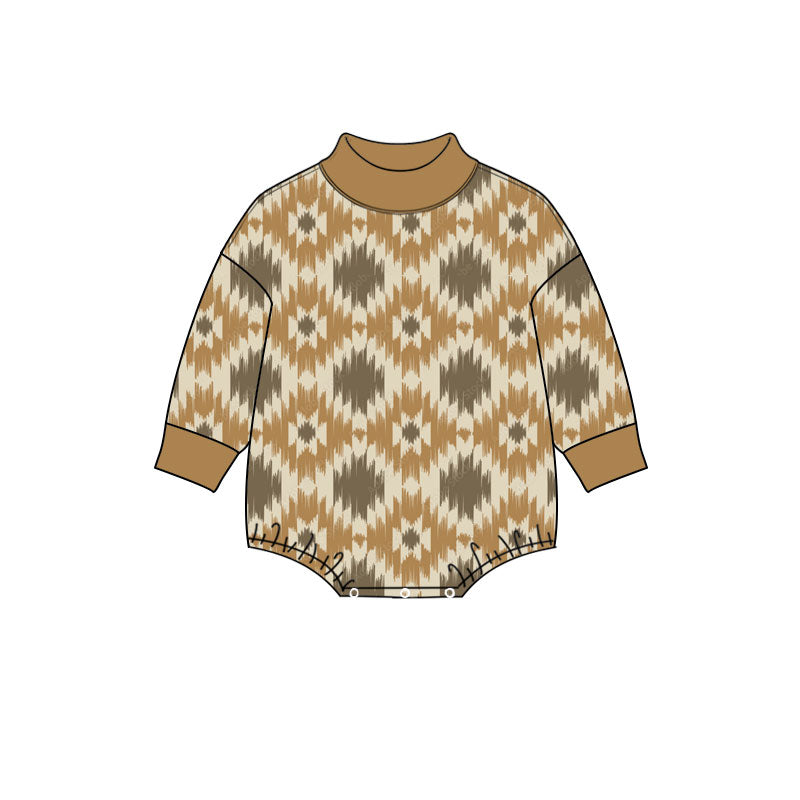 Western aztec toddle baby long sleeve romper preorder