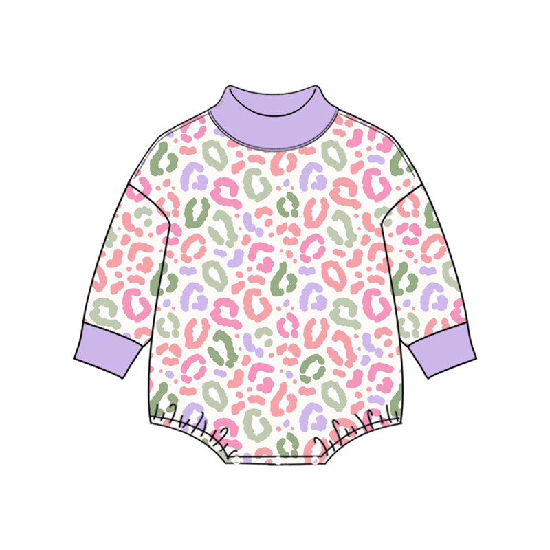 Leopard print toddle baby long sleeve romper preorder