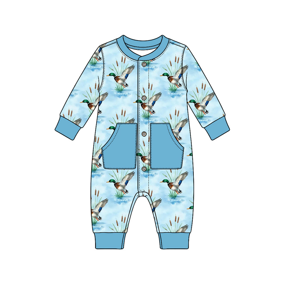 Duck print toddle baby long sleeve romper preorder