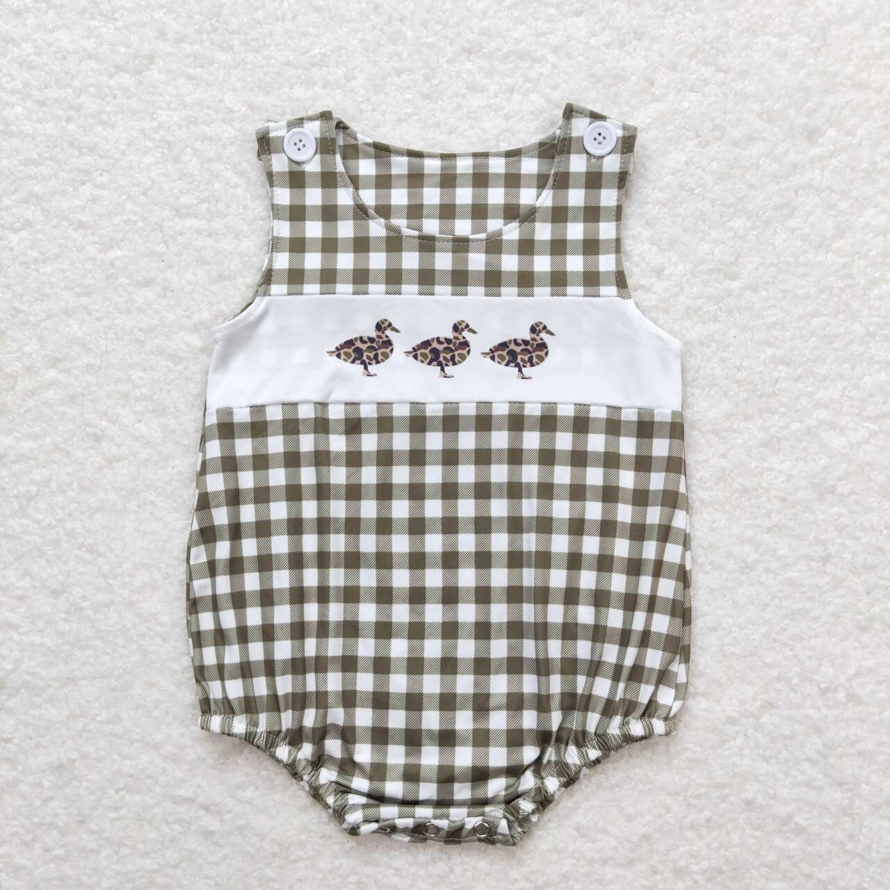 toddle baby boy mallard duck straps romper