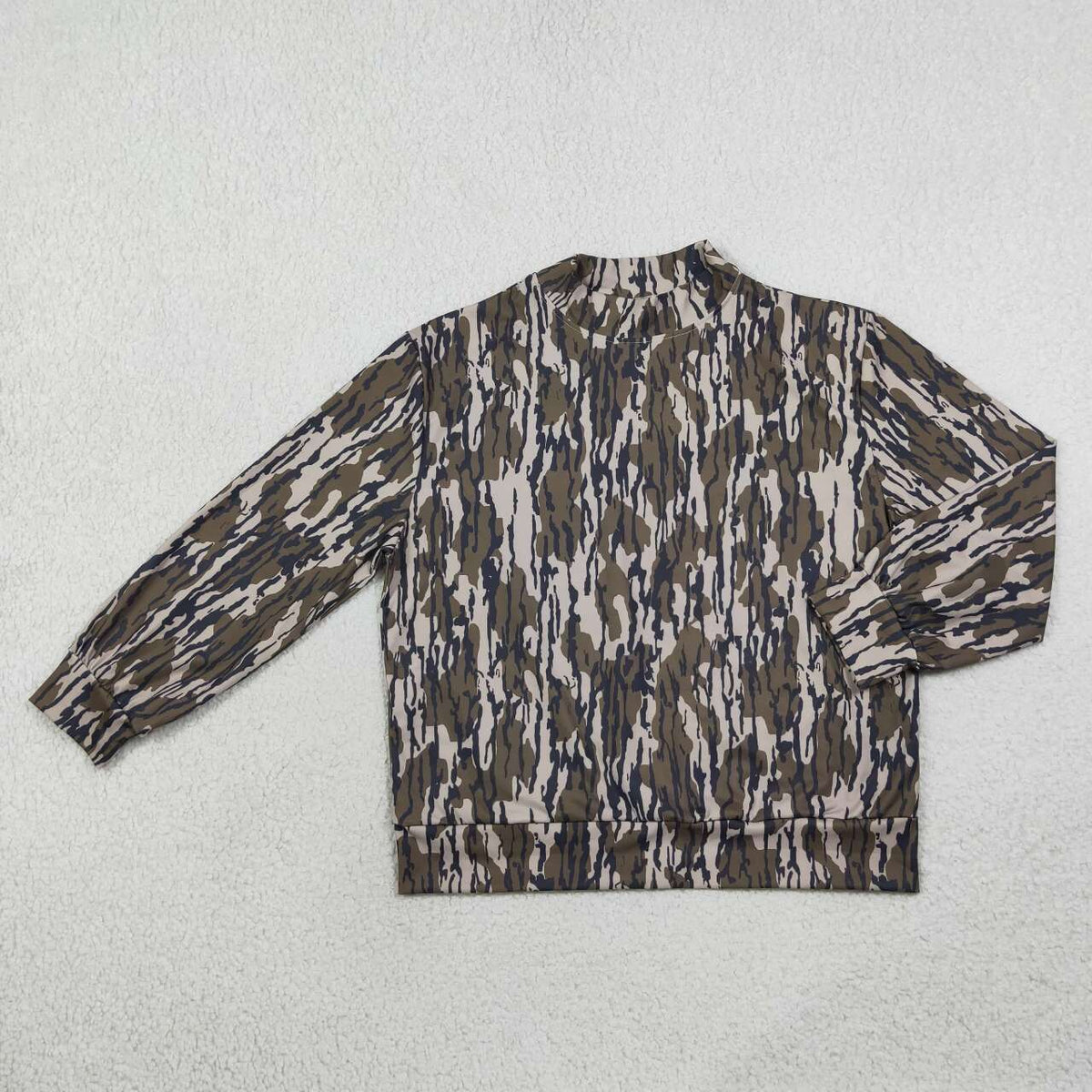 Adult women camo long sleeve yoga pullover top