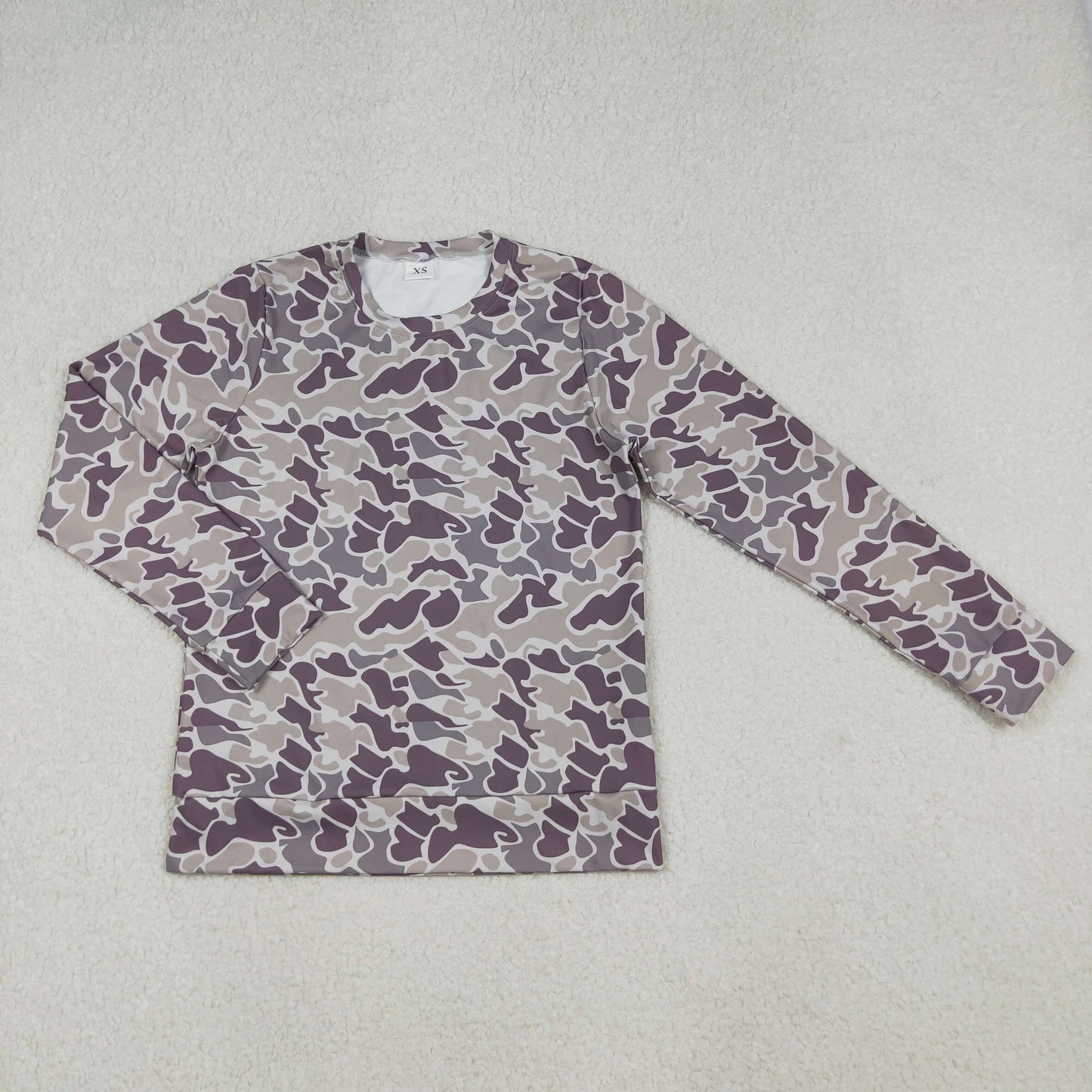 Adult women grey camouflage long sleeve top