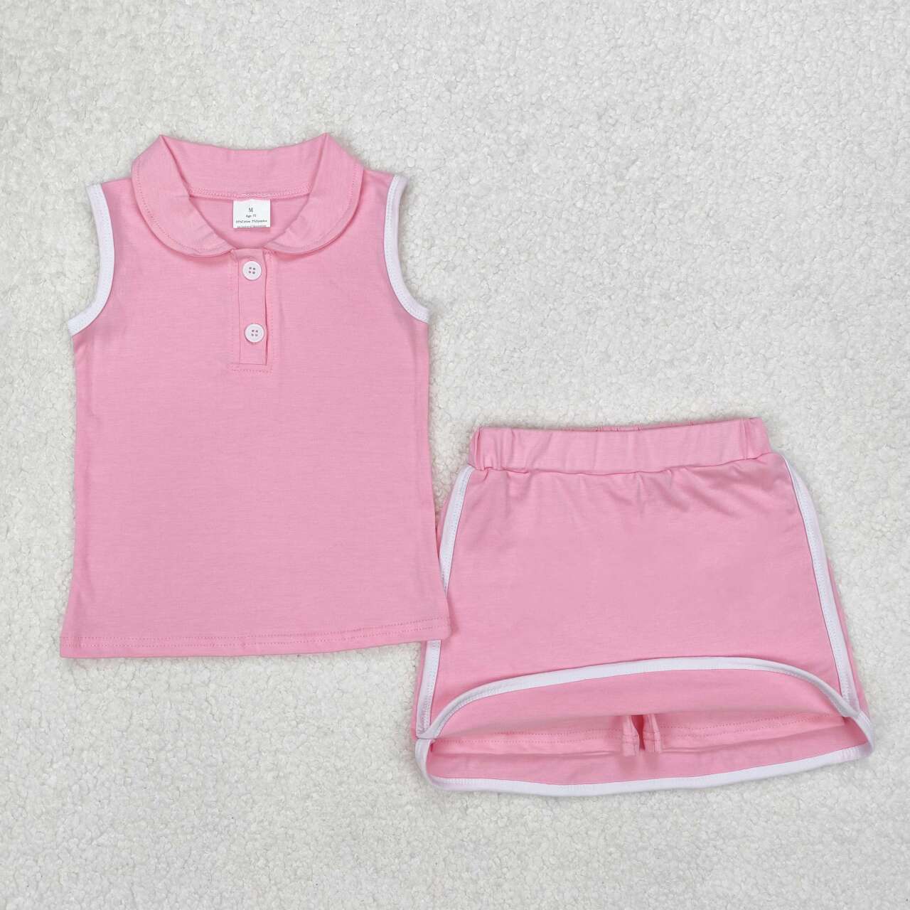 USA SHOP Baby girl pink color summer cotton outfit