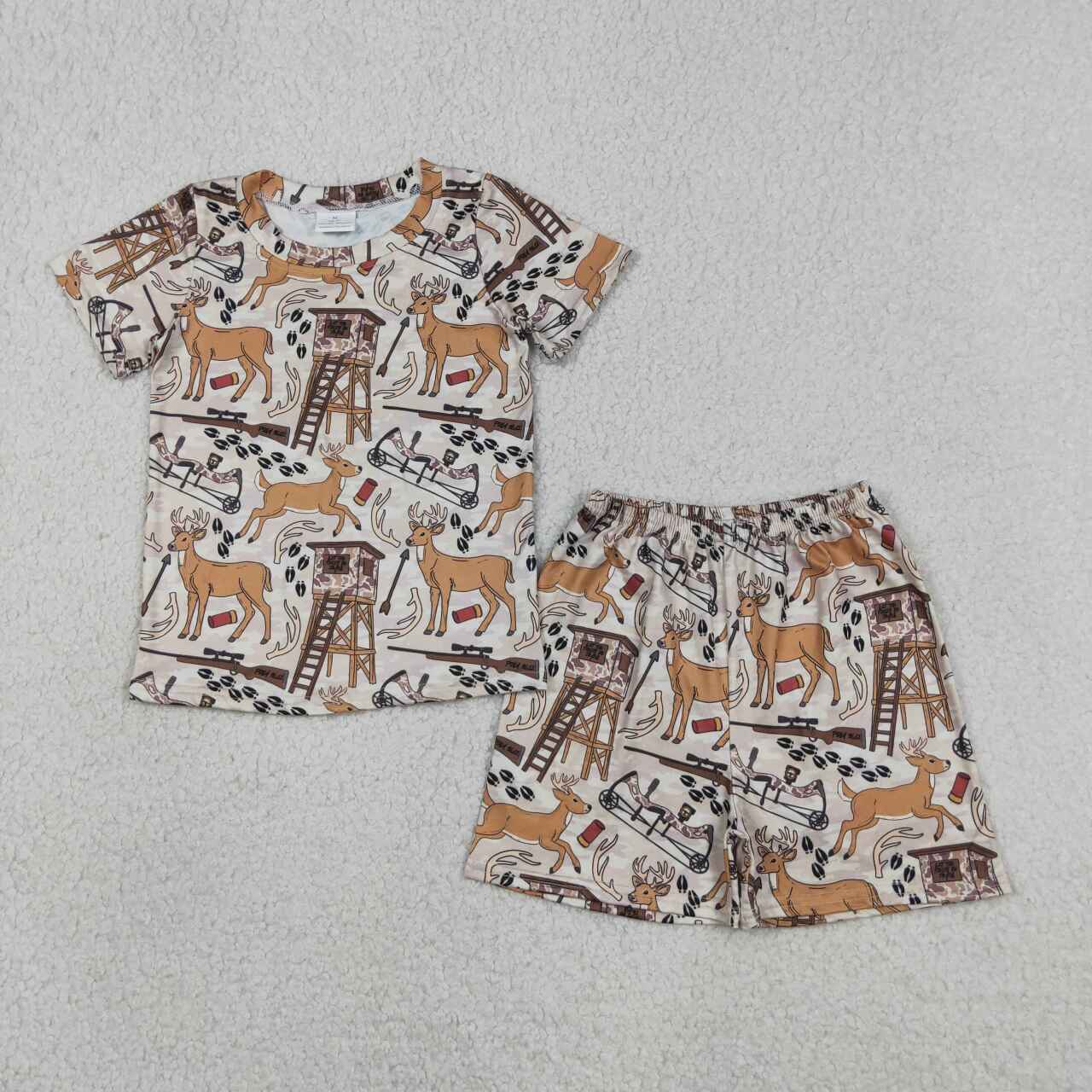 Hunting season deer design design kids boys summer outfit