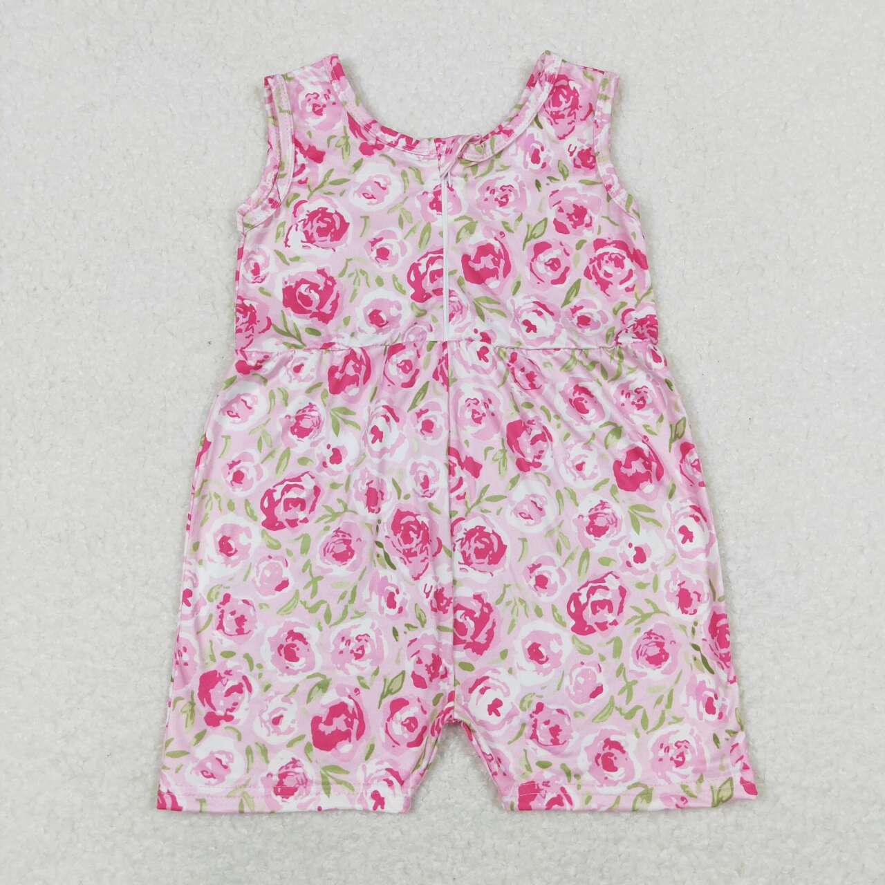 toddle girls pink rose floral romper
