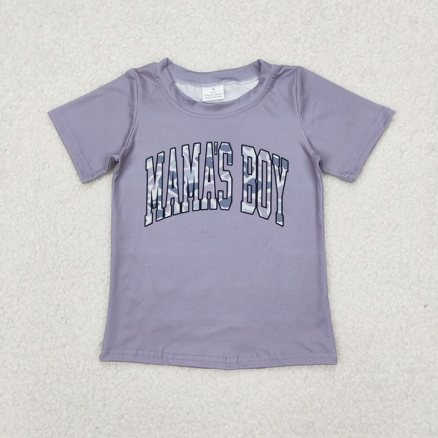 Mamas boy grey camo t-shirt top