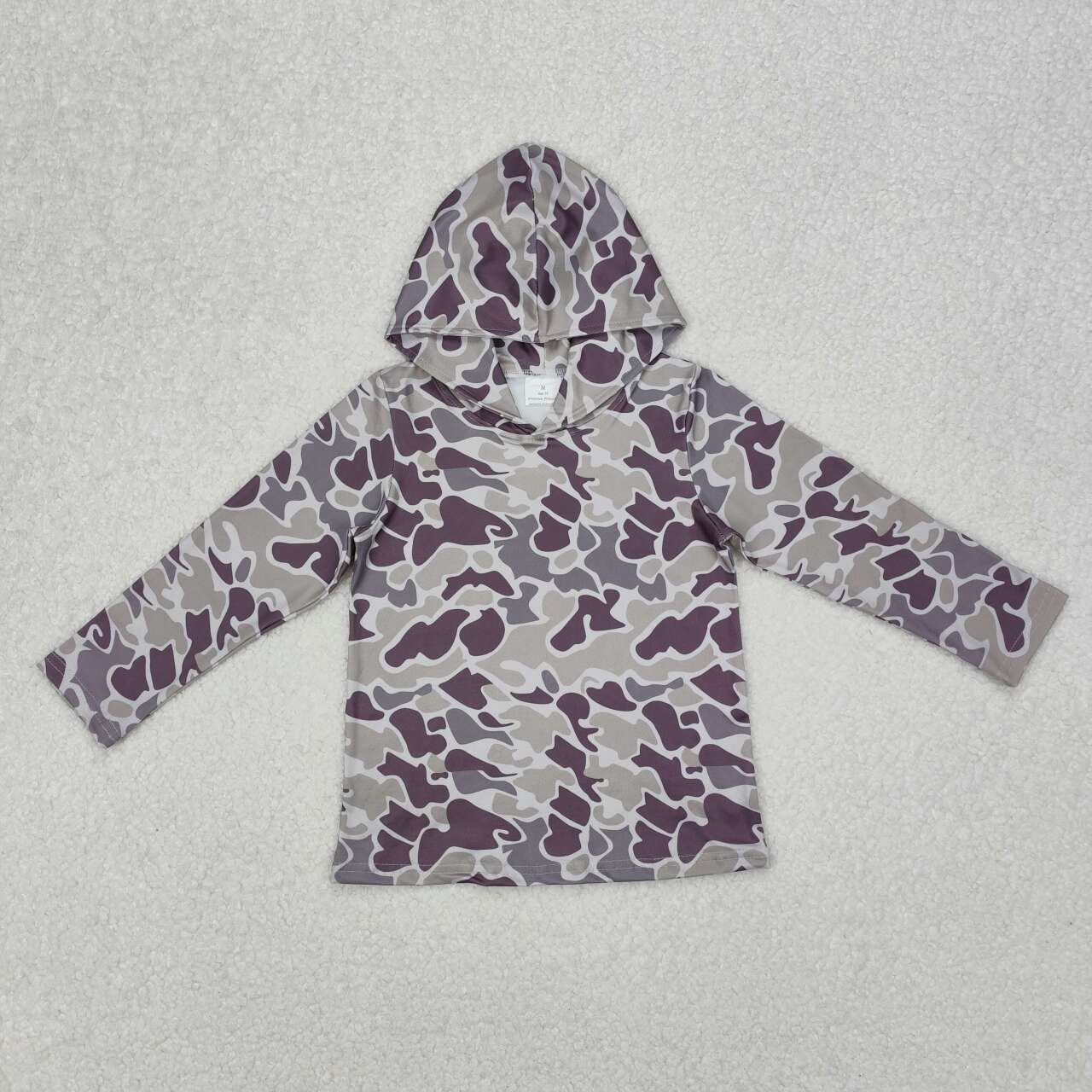 Baby Boy Dark Grey Camo Long Sleeve Hoodie Pullover
