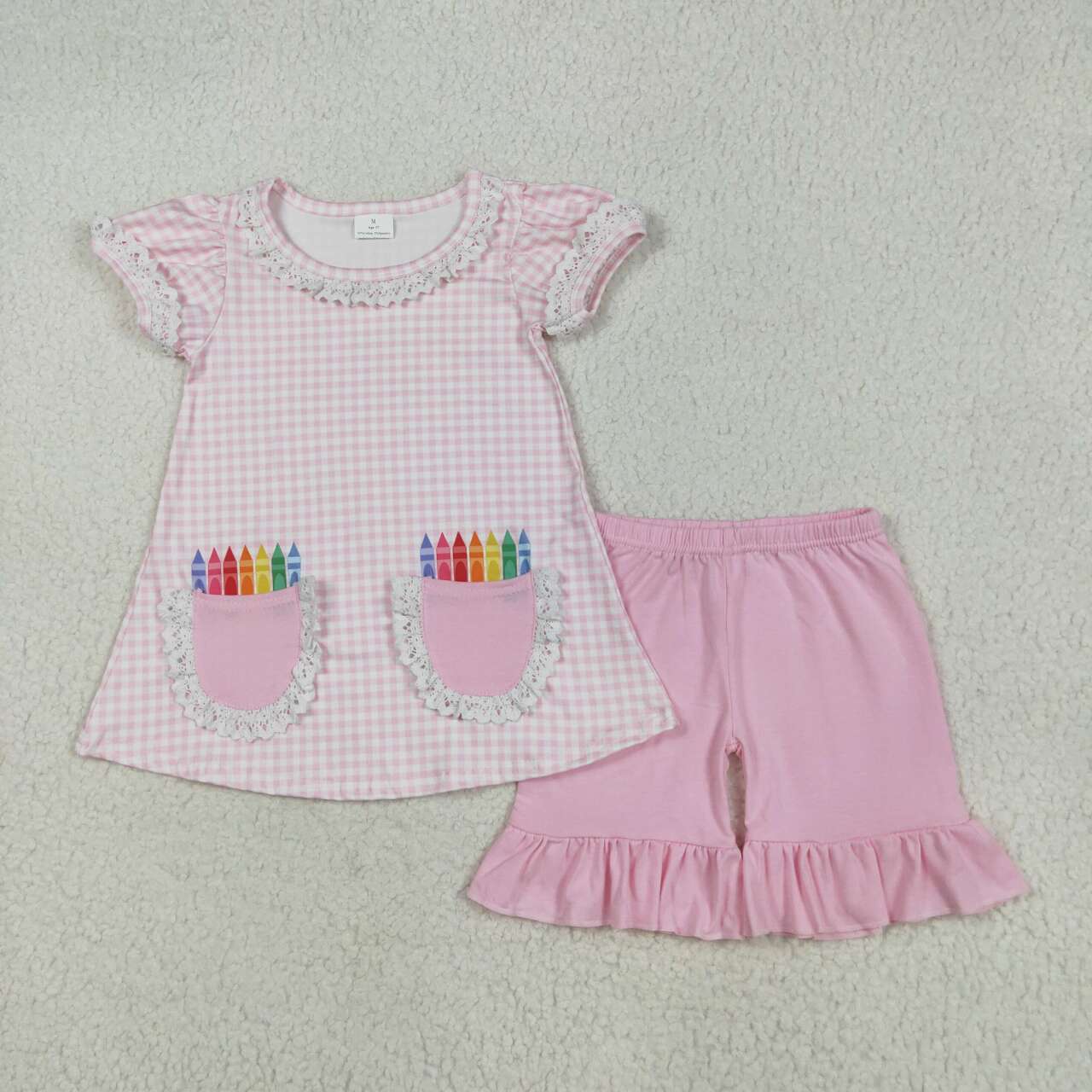 Back to school pencil design baby girl summer outfit