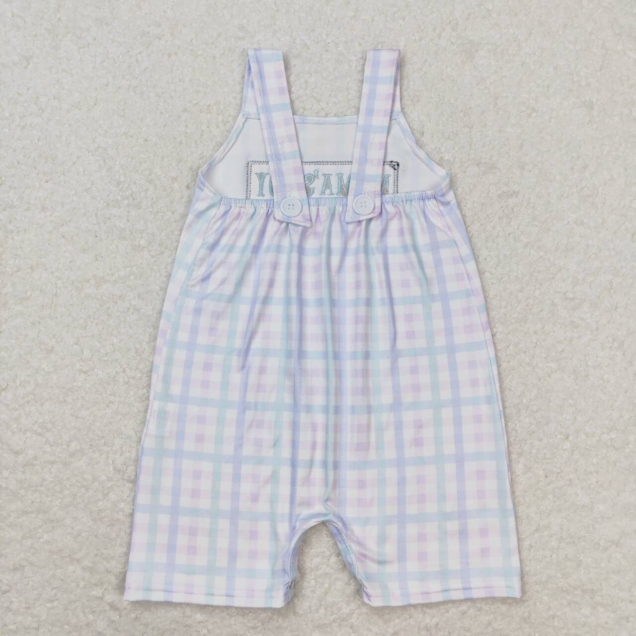 embroidery mamas boy plaid romper