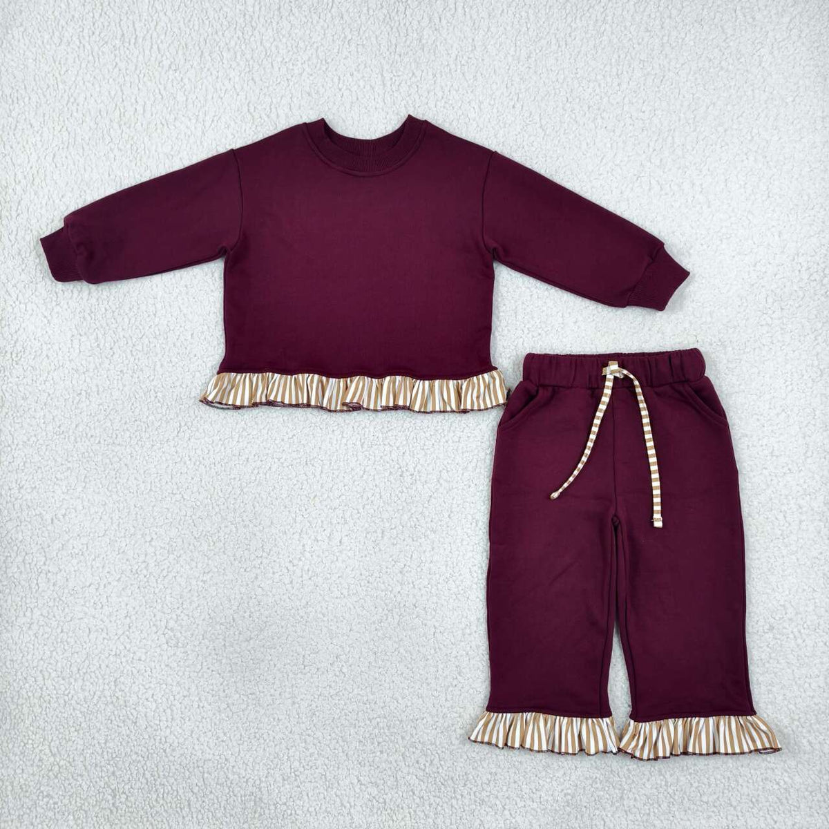 Girl long sleeve sweatshirt top matching pants clothes wholesale kids clothes