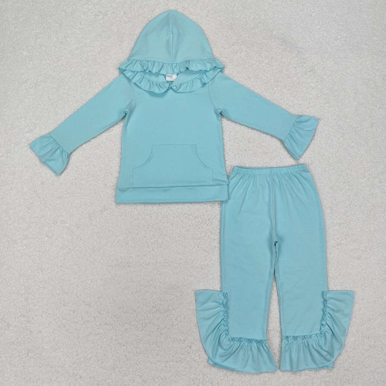 Toddle baby girls light green tunic top matching ruffle pants boutique fall winter clothes