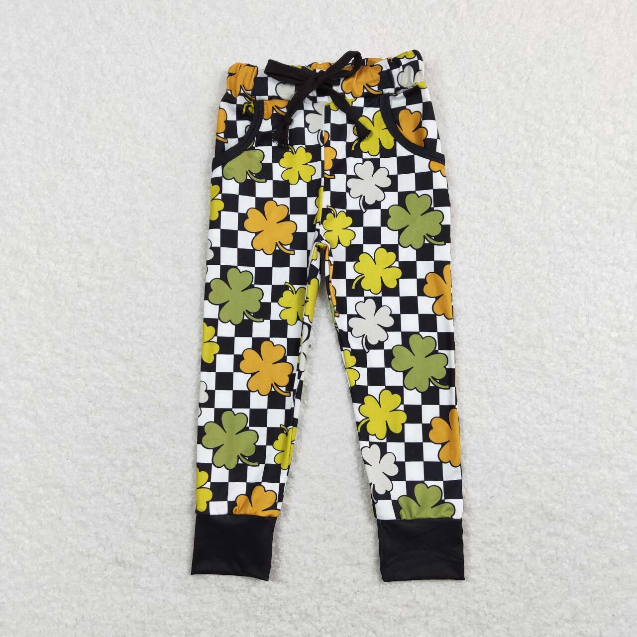 Saint Patrick's Day black checkered pants